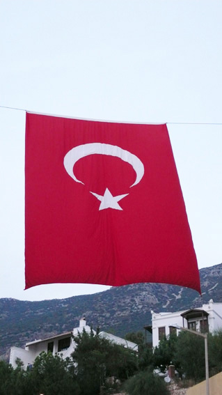 Turkish flag flies in Kalkan