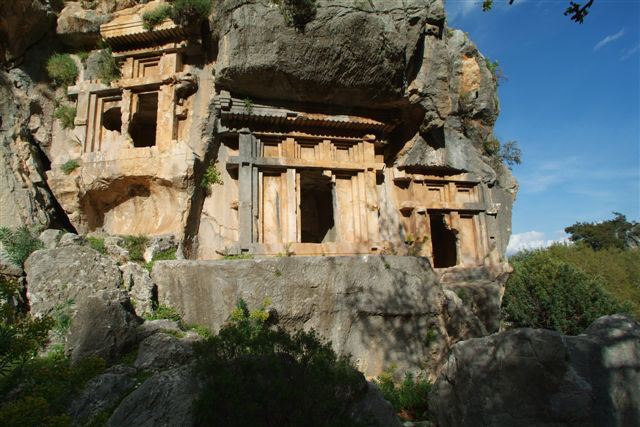 Pinara ancient rock tombs