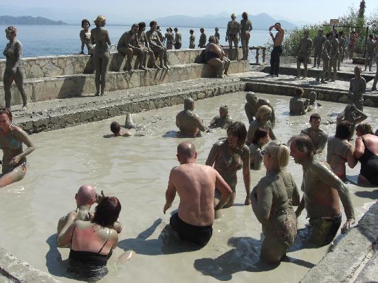 People enjoying mud baths in Dalyan