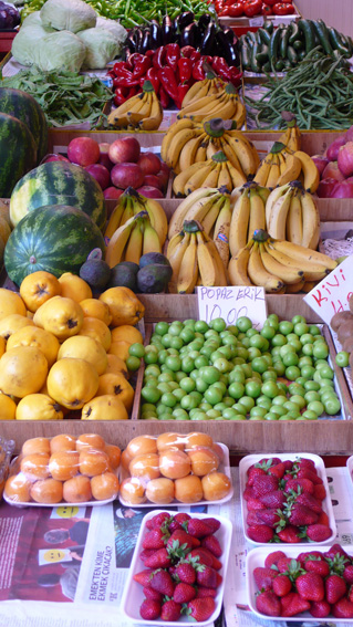 Fresh fruit in stall in Fethiye