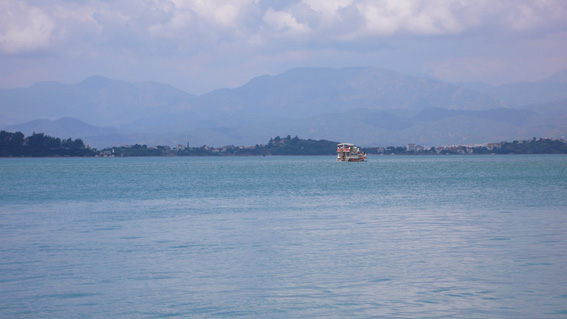 Mountains surround Fethiye harbour, early morning shades of blue