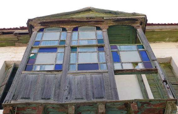 Old wooden balcony in Kas Turkey