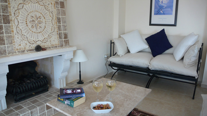 Open plan living area in private villa