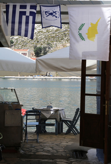 Fish restaurants on water's edge at Meis