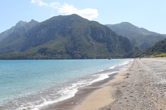 Beautiful long stretch of beach from Cirali to Olympos