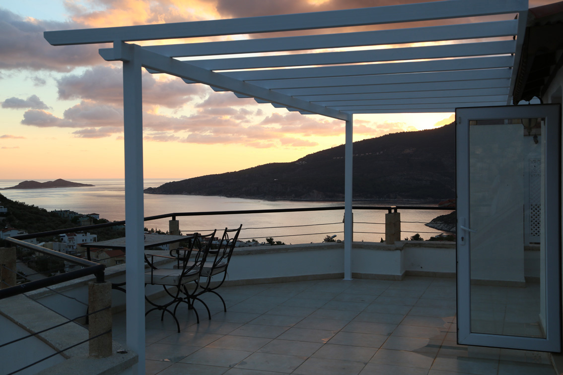 View from roof terrace at sunsetl