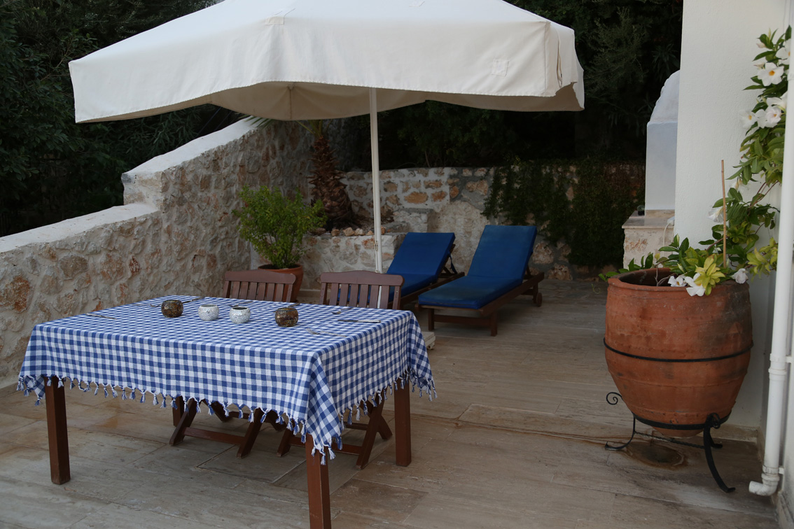 Dinning table set up on private terrace
